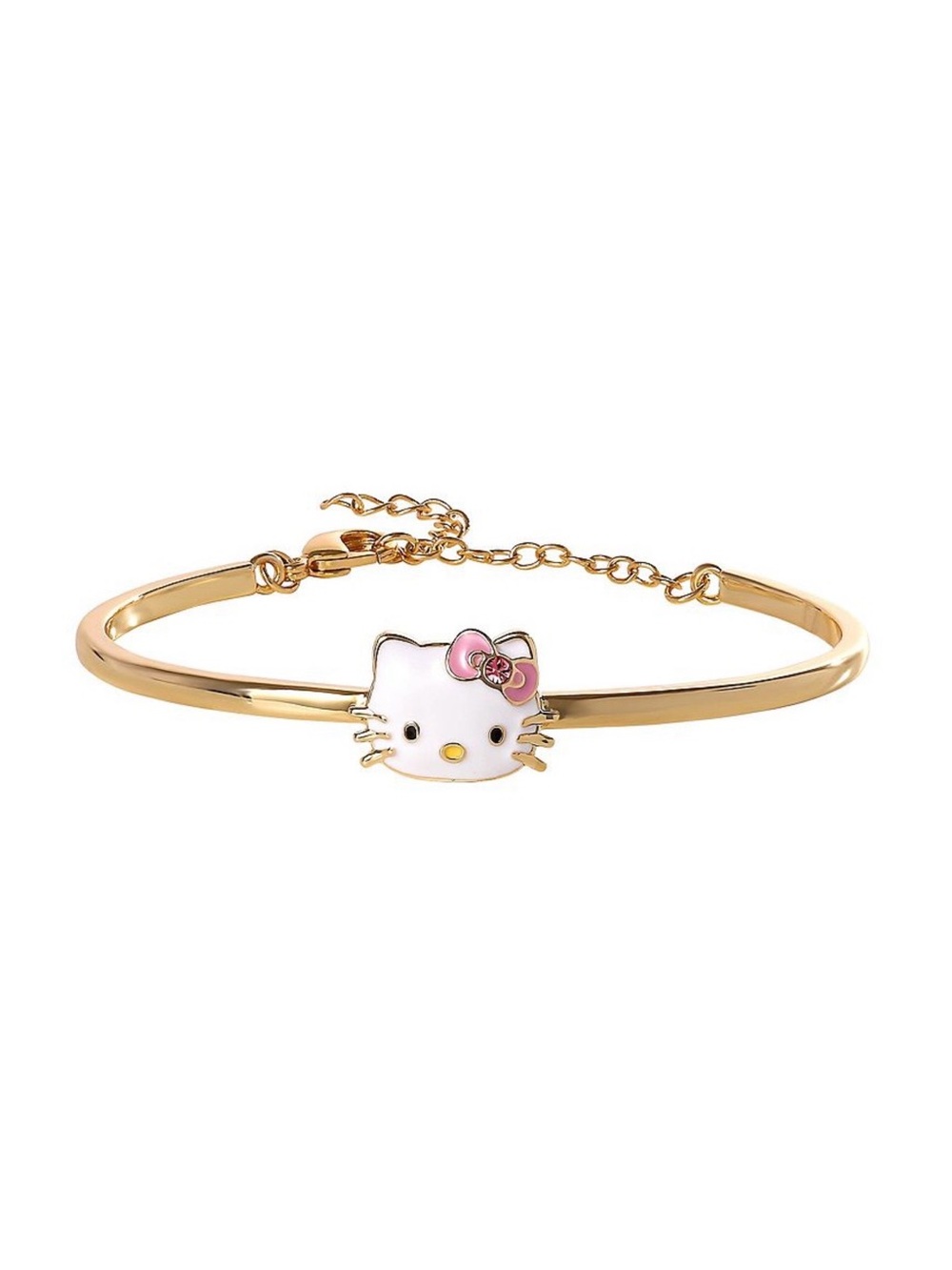 Sanrio Hello Kitty Gold Plated Bracelet with Pink Bow Accent